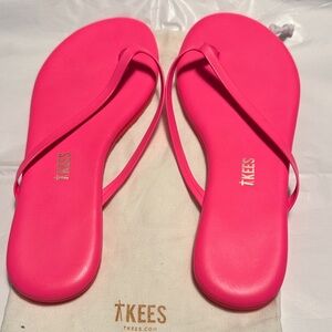 TKEES Hot Pink Minimalist Toe-Post Sandals